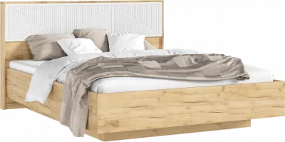 Сильвия Кровать парящая 1,6м с ПМ Браш Вайт/Дуб Крафт, Дуб Крафт