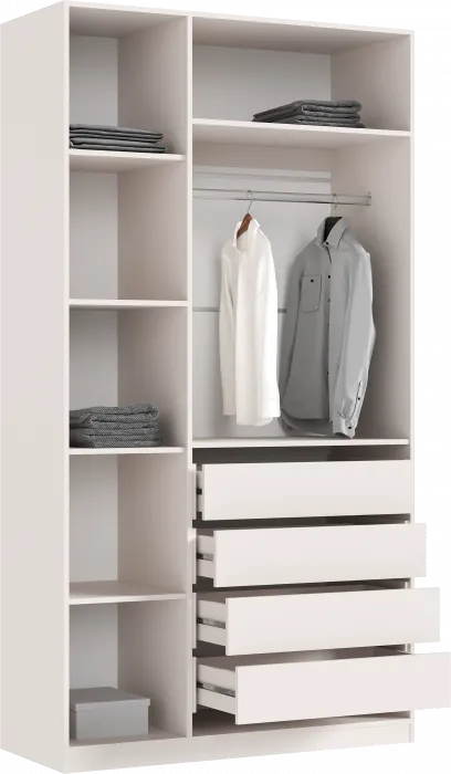 Ларго Шкаф 3-х створчатый 1200 (1 полка/4ящика), Кашемир