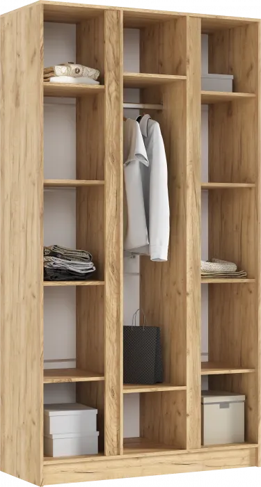 Келвин Шкаф 3-х створчатый (1200) (Графит, Дуб Крафт)