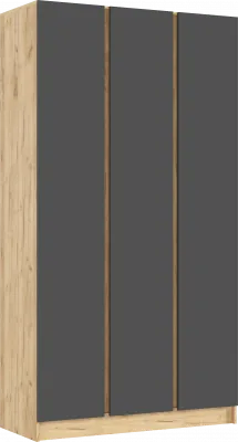 Келвин Шкаф 3-х створчатый (1200) (Графит, Дуб Крафт)