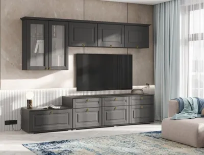 Гостиная Престиж 1 Вариант №5 Графит/графит структурный