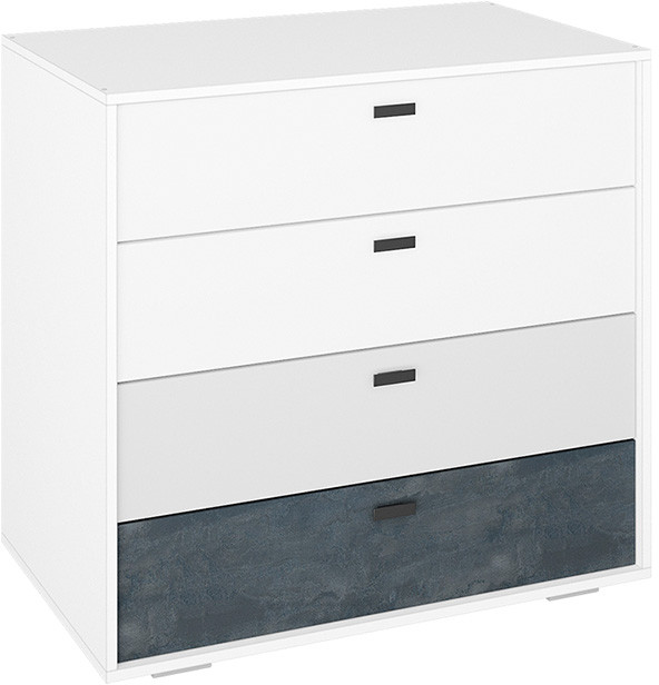Комод Накки КМ-900, Белый, Серый, Угольный камень