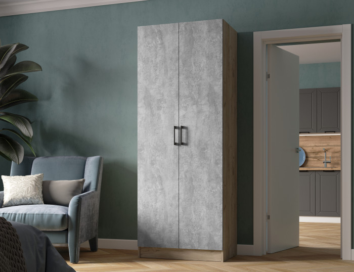 Шкаф Вегас 800, Дуб крафт серый/Цемент