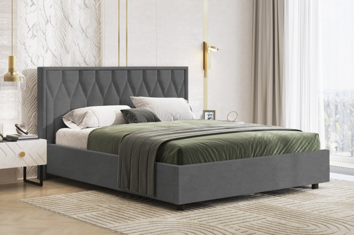 Кровать-10М с подъёмным основанием 1800 серебро