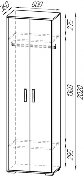 Прихожая Домино 3, дуб крафт табачный/графит