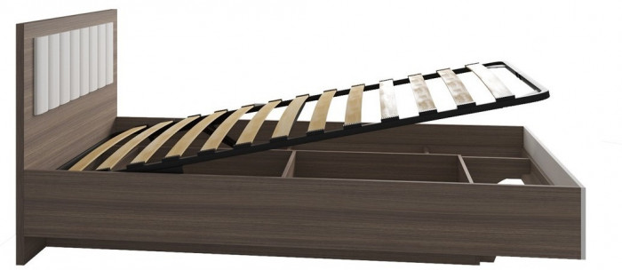 МС Роза Кровать 90, Орех Франклин карамель/Белый софт