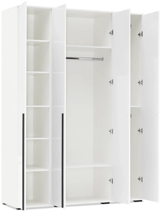 Норд Шкаф 4-х створчатый 1600 Белый/Белый глянец холодный