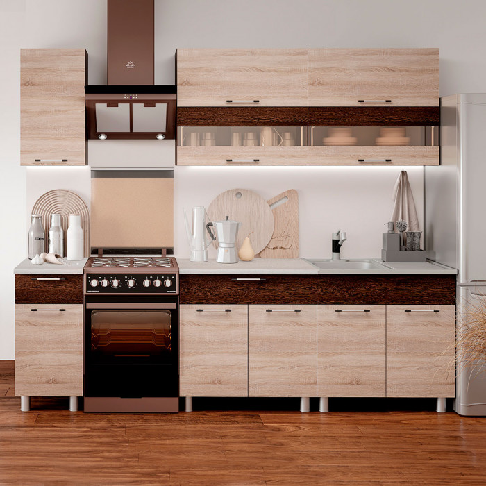 Кухня 2,0м "Монтана" сонома/венге