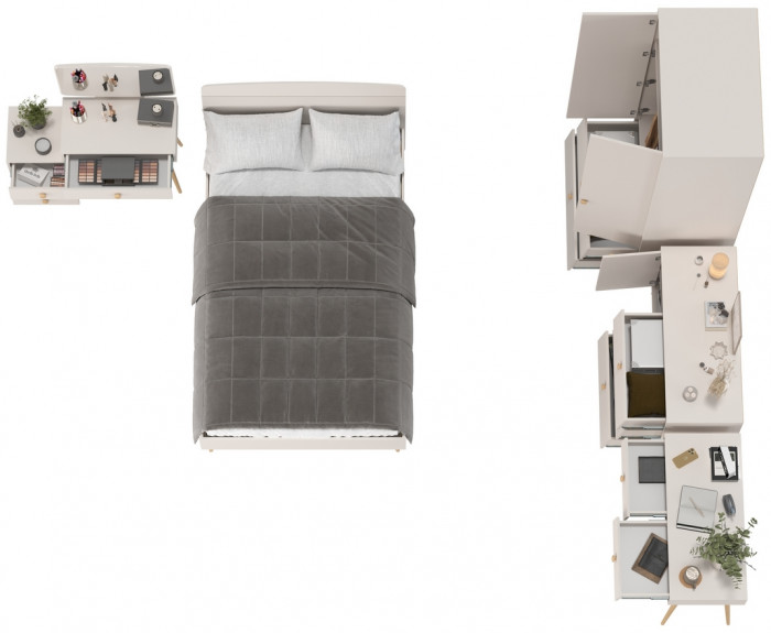 Афина Спальня 09-1200, цвет кашемир серый, сп.м. 1200х2000 мм., б/м, основание есть - фанера