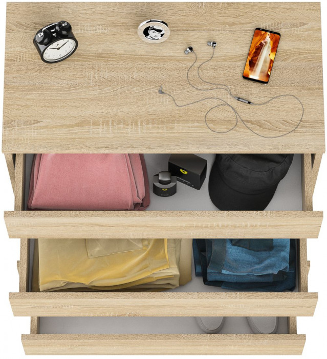 Мори Комод МК800.4, цвет дуб сонома, ШхГхВ 80,4х41х94 см.