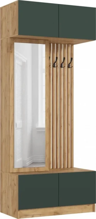 Модульная прихожая Роджина, Дуб крафт/Изумрудный