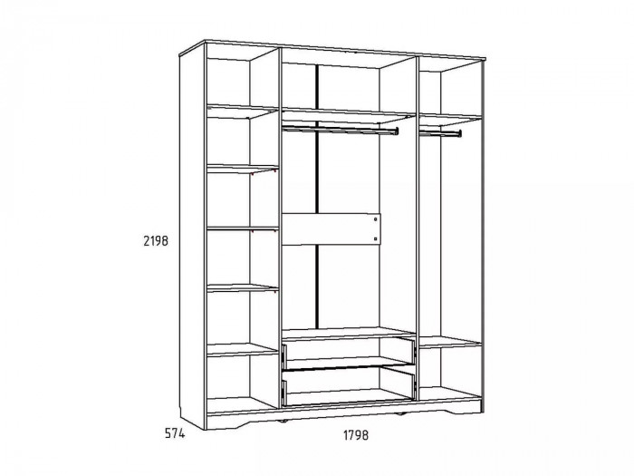 НМ 011.84 Шкаф комбинированный Оливия дуб Сонома/белое дерево