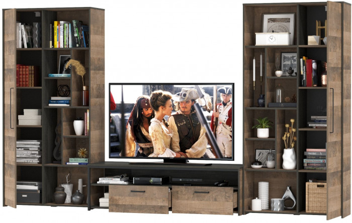 Трувор Гостиная 076, дуб гранж песочный/интра