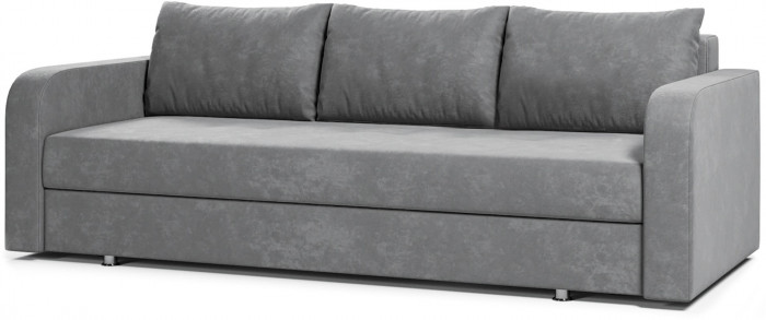 Диван-кровать Вектор, еврокнижка, велюр, 140х190, серый