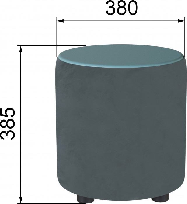 Пуф Пай, серый/мдф бриз