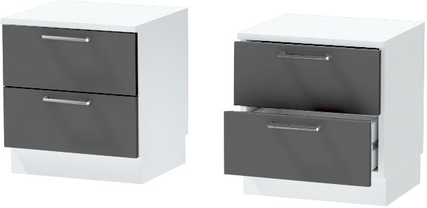 Тумба-6 прикроватная напольная "Иннэс-7", Белый/Графит