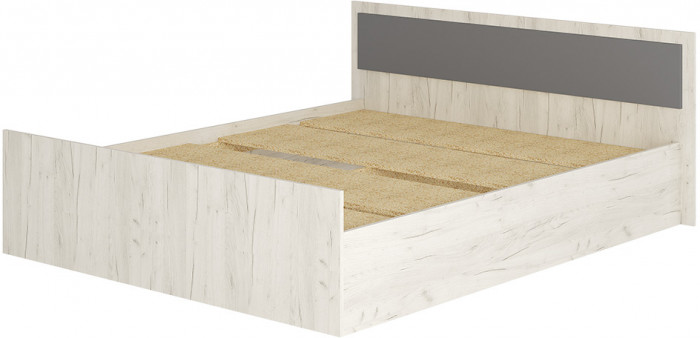 Кровать с реечным настилом Фиеста ЛИТ 160х200, Дуб крафт белый