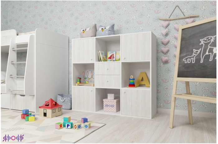 Стеллаж Джери (Винтерберг/Ясень Анкор темный)