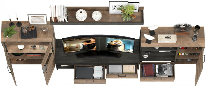 Трувор Гостиная 053, дуб гранж песочный/интра