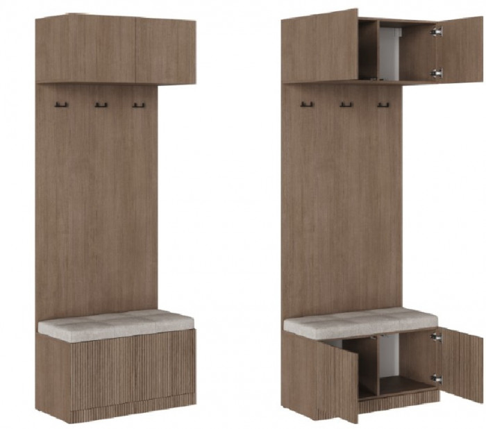 КАНТРИ Шкаф ШК-004 (Шкаф с вешалкой и сидушкой)