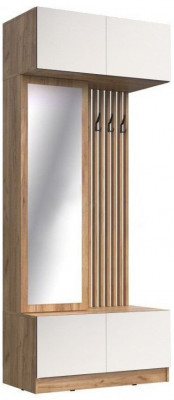 Прихожая Роджина, Крафт Золотой/Белый глянец, кромка Сонома