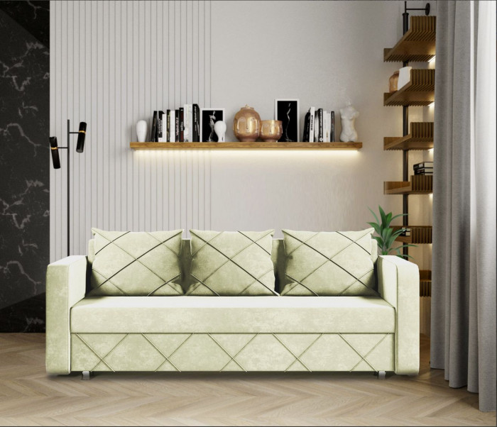 Раскладной диван-кровать, прямой, еврокнижка, цвет бежевый, Стелла 145х190