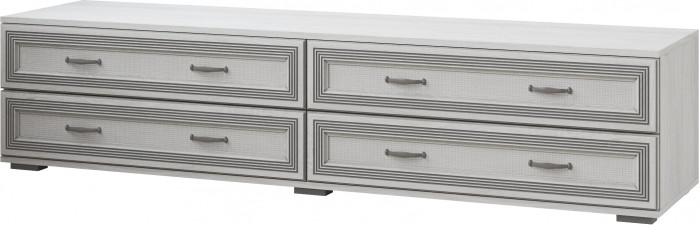 Ливорно Тумба для ТВ-техники ЛТ-2 ясень анкор светлый патина серебро