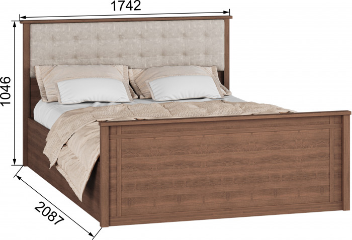 Ричард Кровать РКР-2 (1,6) с настилом ДСП, Орех донской