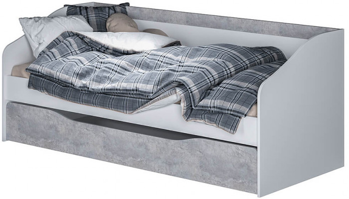 Кровать детская Паскаль, Белый, Цемент светлый