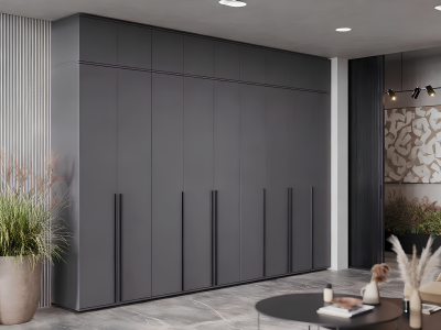 Прямая композиция шкафов Норд, Графит/Графит софт