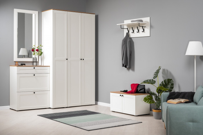 Остин 15.12 Вешалка + 15.12 Вешалка, белый шагрень