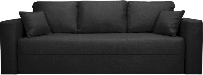 Диван-кровать Ливерпуль, 160х195, раскладной, независимый пружинный блок, еврокнижка, велюр, черный