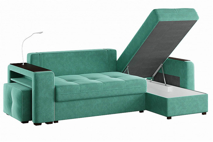 Диван угловой Smart 4 Б4-2Т-1Пф-Б3 Велюр Кашемир 672