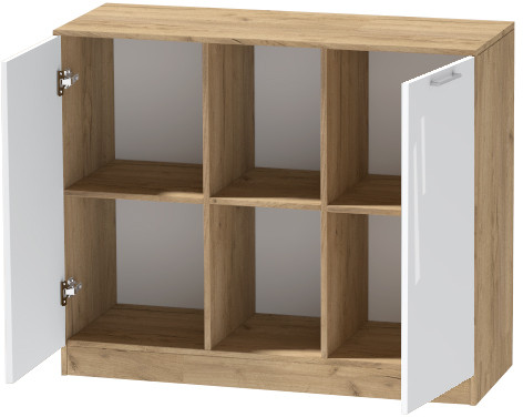 Комод №4 "Иннэс-7", Крафт золотой/Белый глянец