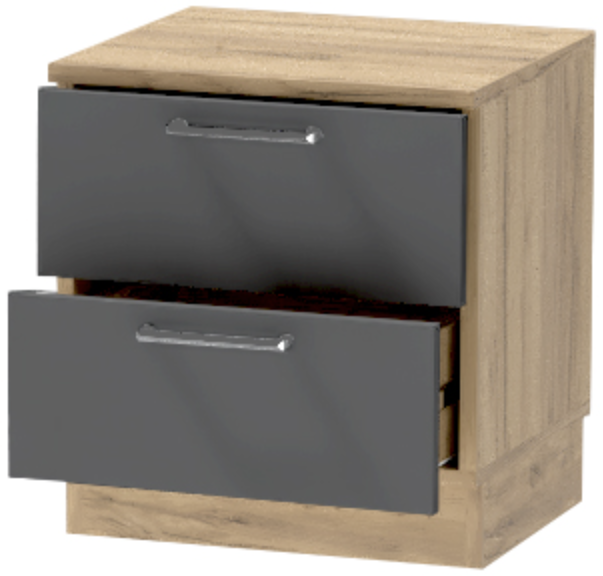 Тумба-6 прикроватная напольная "Иннэс-7", Крафт золотой/Графит