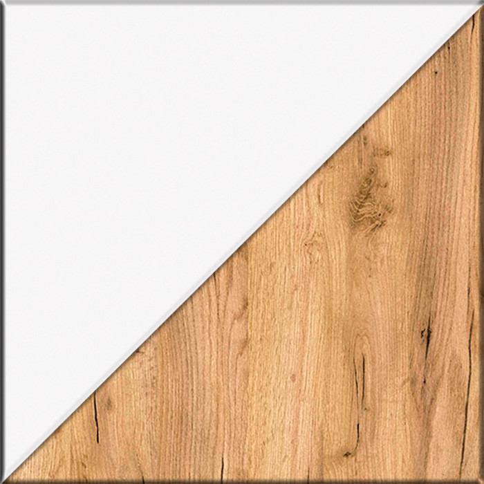 Остин 11.53 Кровать + ортопед + 13.225 Шкаф-пенал + 13.257 Тумба, белый шагрень/дуб крафт золотой