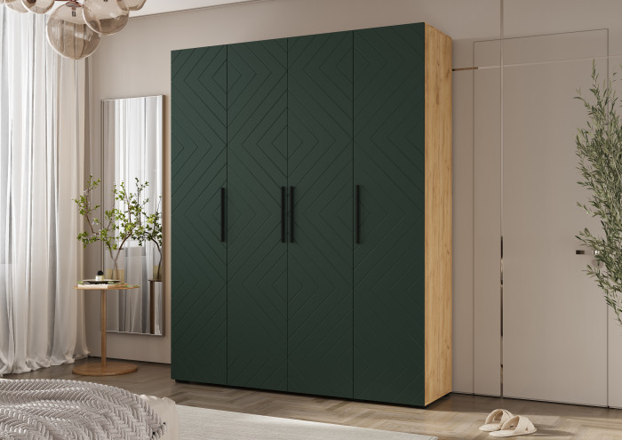 Флэш Шкаф 4-х ств. 1800 браш мени грин/дуб крафт