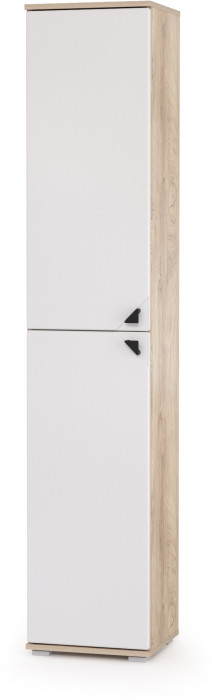 КР100 Бостон № 20, цвет дуб эндгрейн элегантный/фасады МДФ милк рикамо софт, 12.69+10.51+13.154+12.69+10.51+13.154, ШхГхВ 307,6х57,2х194,4 см, ун. сб.