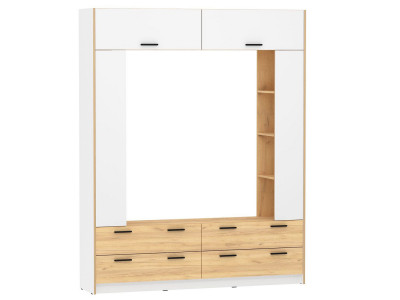 НМ 014.65 Шкаф комбинированный Оттавия Белый/Дуб золотой