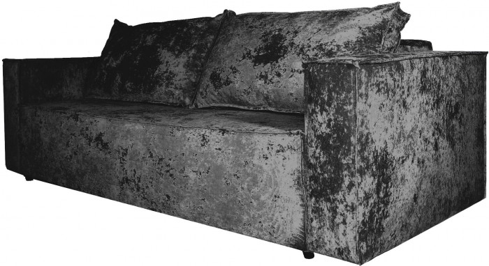 Диван-кровать Лофт Люкс Плюш, еврокнижка, пружинный блок,140х195, черный