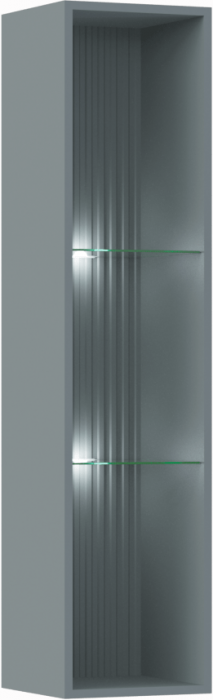 Оливия Шкаф навесной открытый (Глиняный серый, Шарли мокко)