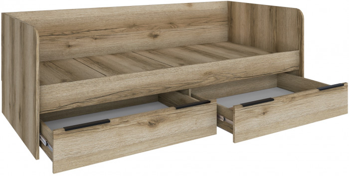 Кровать Мадрид (0,8) с 2-мя ящиками, Дуб делано