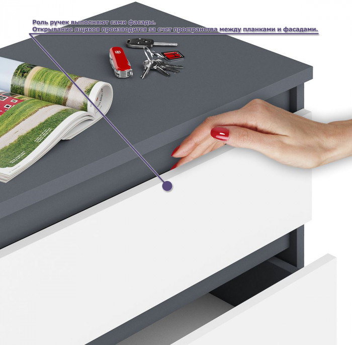 Мори компьютерный стол МС-1 правый + Комод МК1200.8 + Полка 900, графит/белый