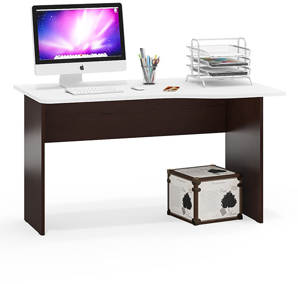 письменный стол С-МД-1-04, венге/белый шагрень