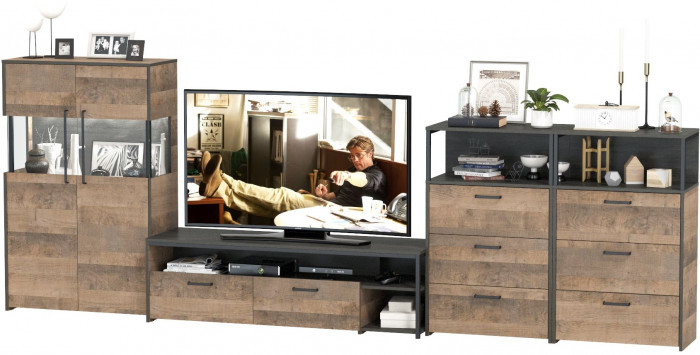 Трувор Гостиная 110, дуб гранж песочный/интра