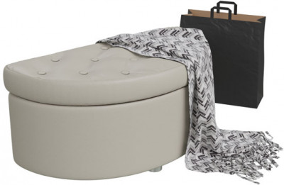 Банкетка 6-5115беж(БАШ) Луна, бежевая искусственная кожа (бежевый БАШ), ШхГхВ 83х41х43 см.