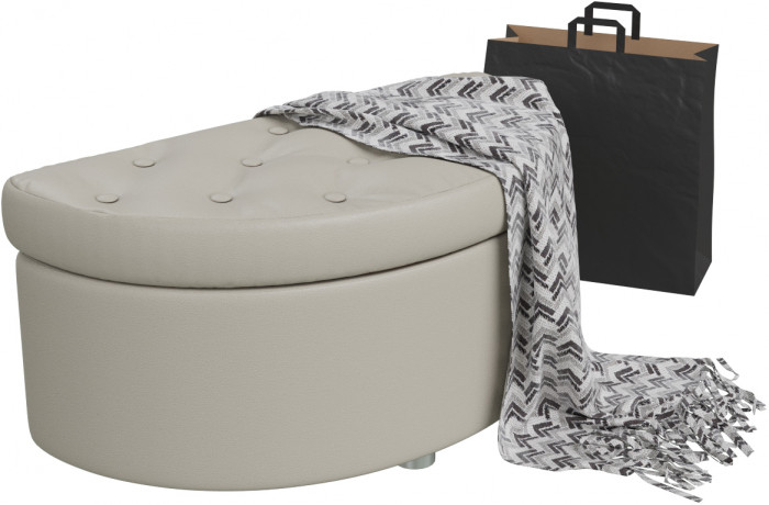 Банкетка 6-5115беж(БАШ) Луна, бежевая искусственная кожа (бежевый БАШ), ШхГхВ 83х41х43 см.