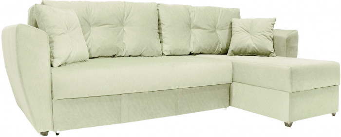 Диван-кровать угловой Амстердам Люкс, 160х200, еврокнижка, велюр, бежевый