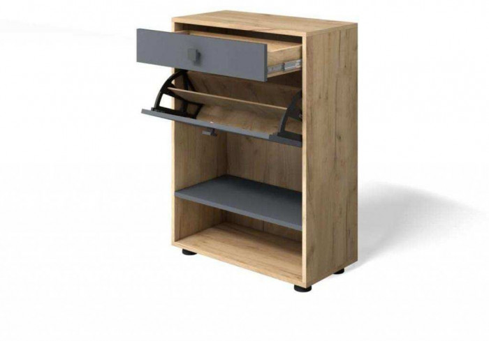 Тумба для обуви Мини-Лайт МЛ-4 дуб крафт/графит