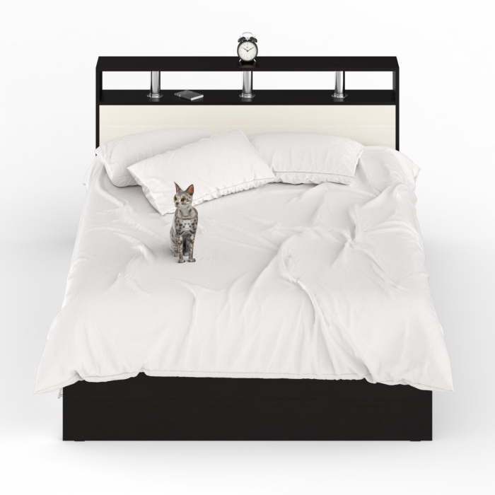 Камелия Кровать с ящиками 1400, венге/дуб лоредо